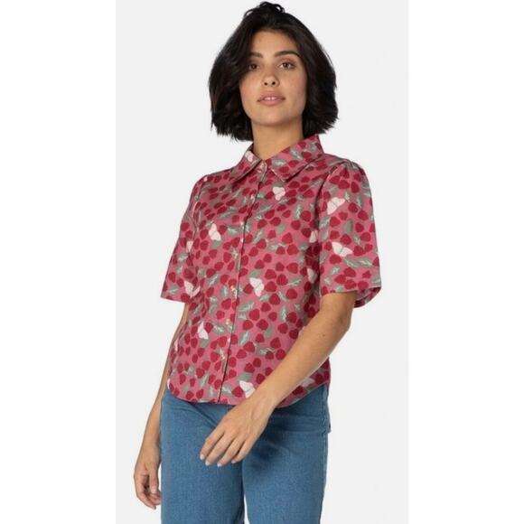 Princess Highway Linen Blend Raspberry Blouse US 4 NWOT - Picture 1 of 4